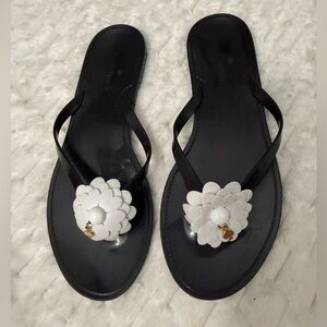 Kate Spade Jessa Flip Flop Sandal Daisy Flower Women's Size 5 Black White